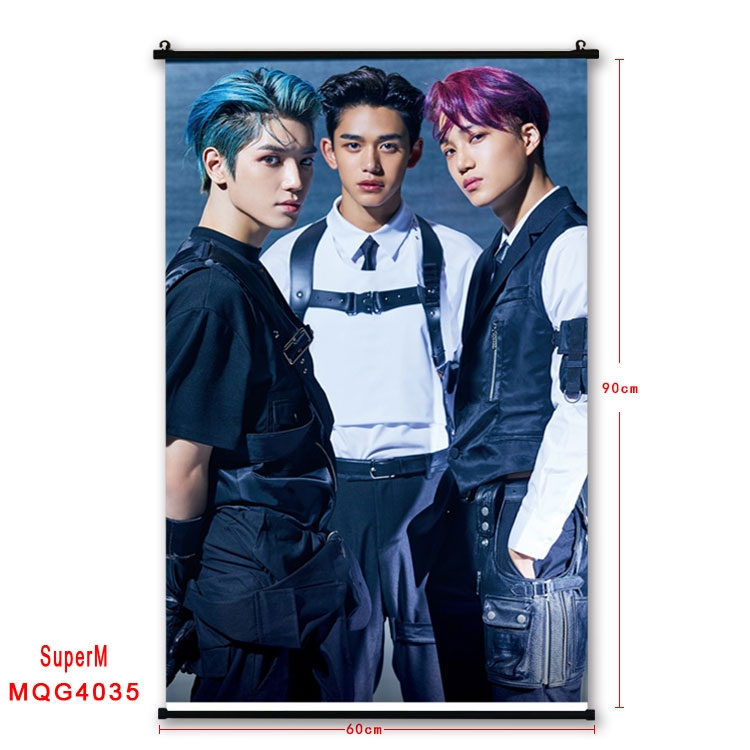 Super M  Celebrity plastic pole cloth painting Wall Scroll 60X90CM   MQG4035