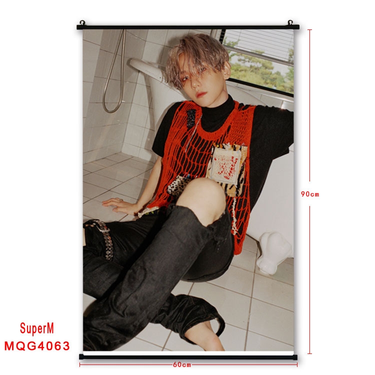 Super M  Celebrity plastic pole cloth painting Wall Scroll 60X90CM   MQG4063