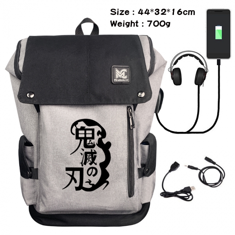 Demon Slayer Kimets Data cable animation game backpack school bag 3A