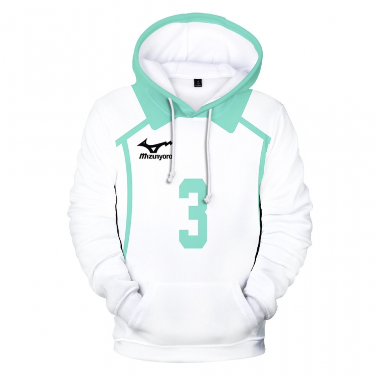 Hat Haikyuu!! Patch pocket Sweatshirt Hoodie EUR SIZE 9 sizes from XXS to XXXXL price for 2 pcs a set Number 3