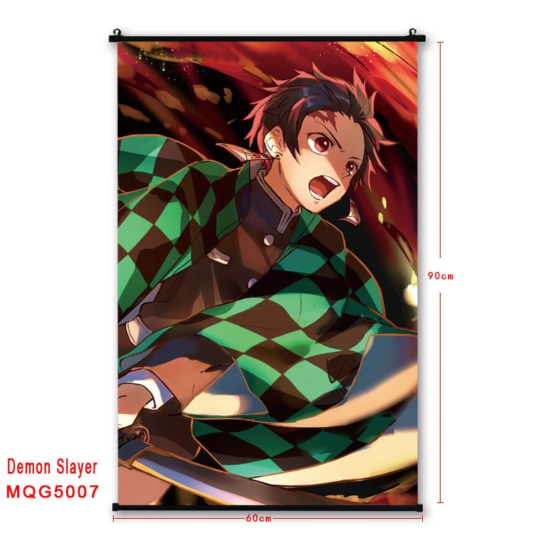Demon Slayer Kimets Anime plastic pole cloth painting Wall Scroll 60X90CM  MQG5007