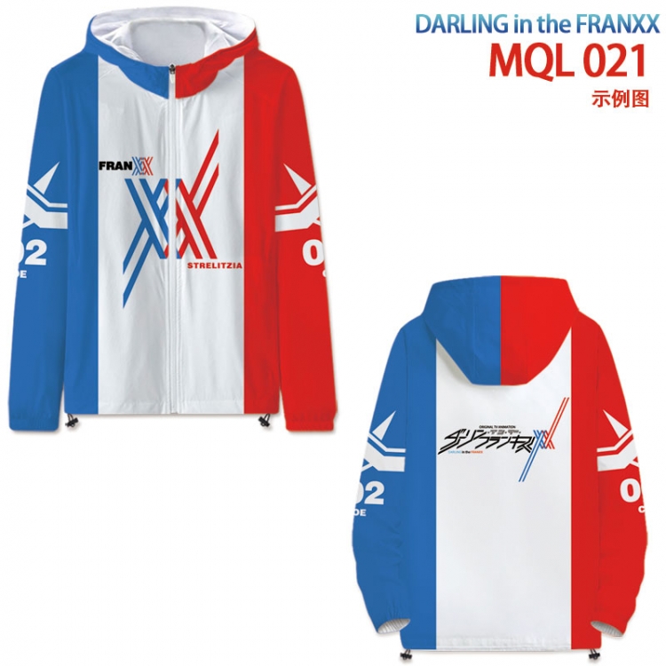 DARLING in the FRANXX  full color jacket hooded zipper trench coat S-4XL 7size  MQL021