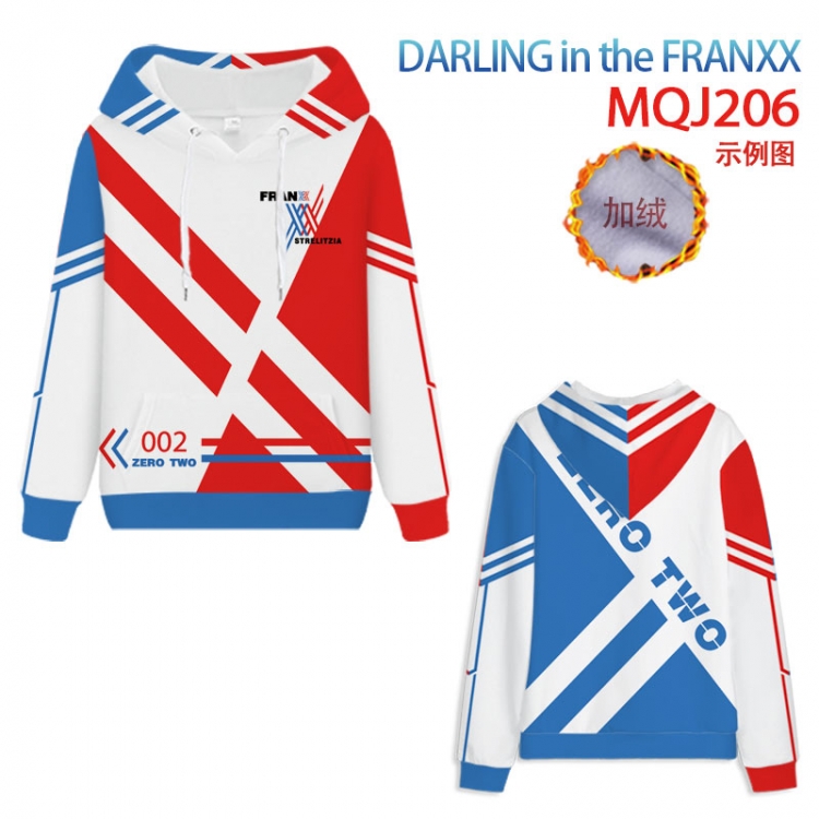 Darling In The Franxx team hooded plus fleece sweater 9 sizes from XXS to 4XL  MQJ206