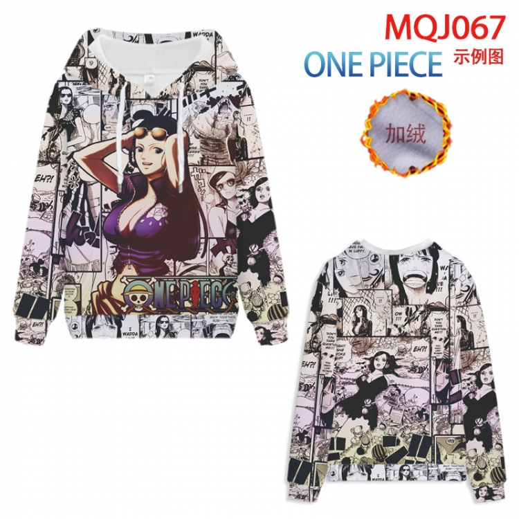 One Piece Anime hooded plus fleece sweater 9 sizes from XXS to 4XL MQJ067
