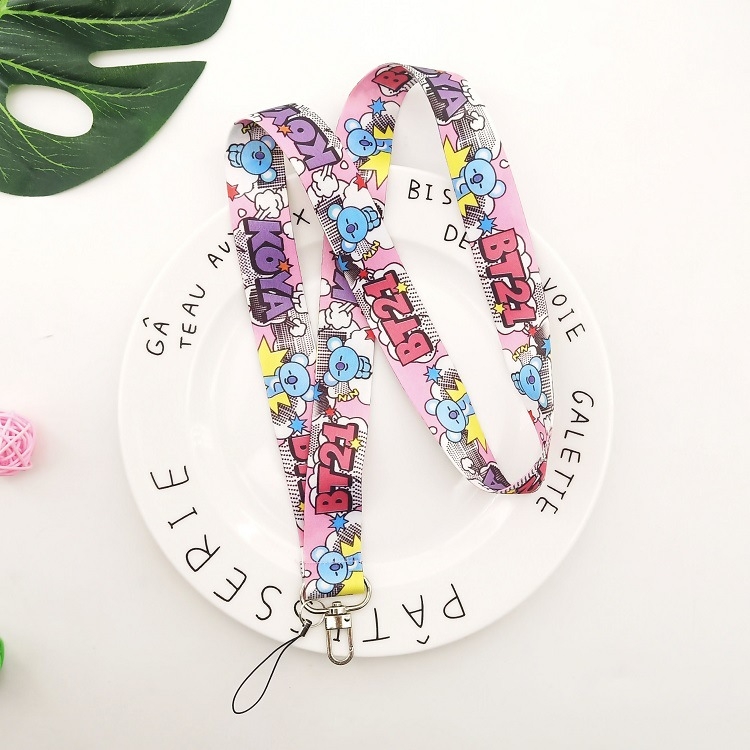 BTS Cartoon mobile phone lanyard KOYA  2.5X45CM 20g  price for 5 pcs