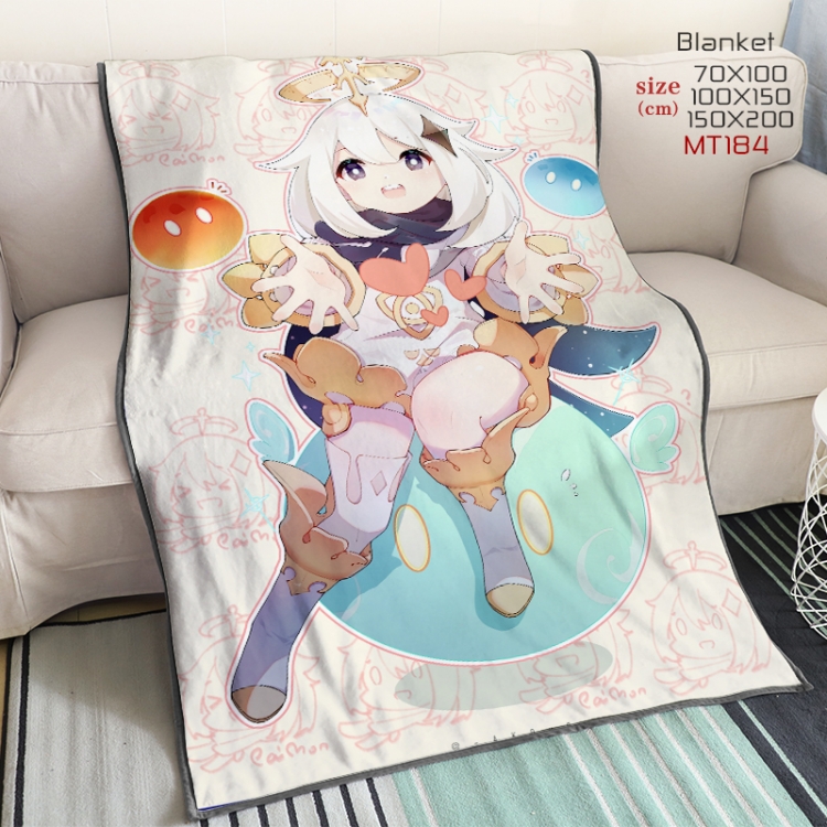 Genshin Impact Anime double-sided printing super large lambskin blanket can be customized by single style 150X200CM MT18