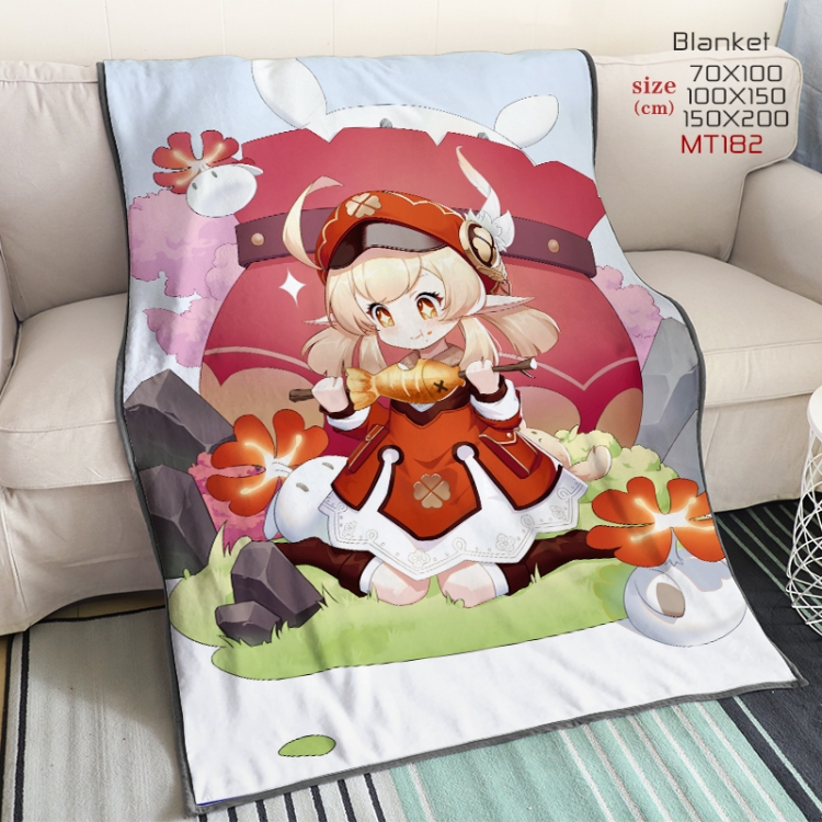 Genshin Impact Anime double-sided printing super large lambskin blanket can be customized by single style 150X200CM MT18