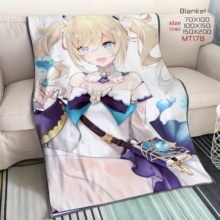 Genshin Impact Anime double-sided printing super large lambskin blanket can be customized by single style 150X200CM MT17