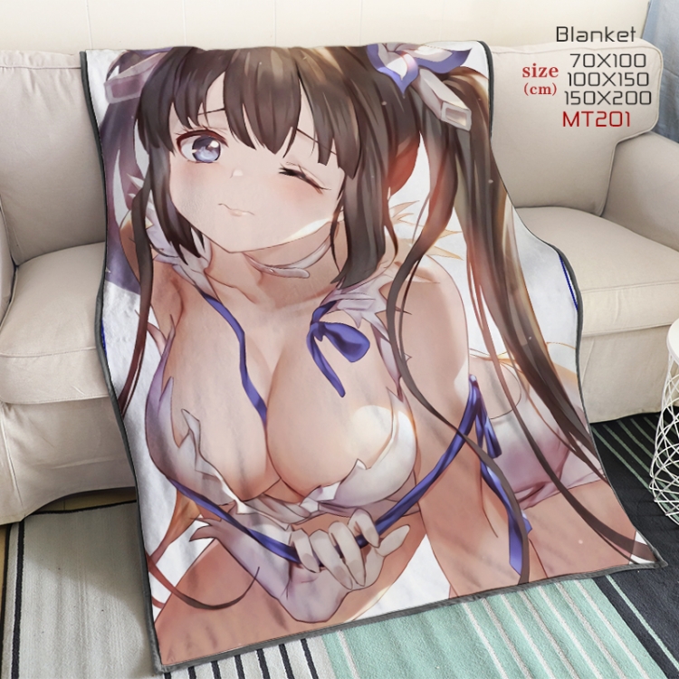 Is it wrong to try to Pick Up Girls in a Dungeon Anime double-sided printing super large lambskin blanket can be customi