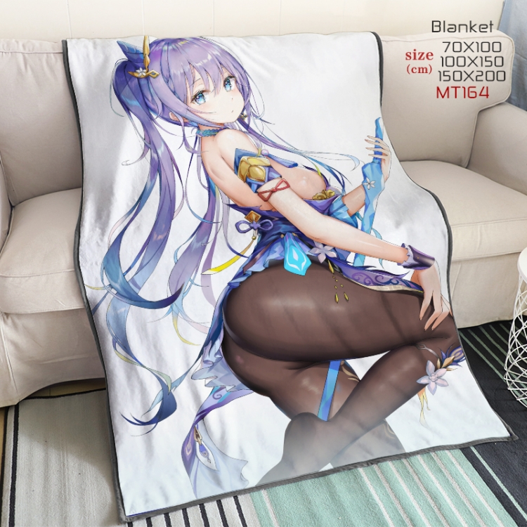 Genshin Impact Anime double-sided printing super large lambskin blanket can be customized by single style 150X200CM MT16