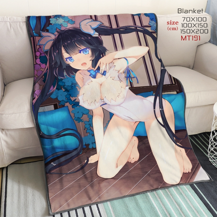 Is it wrong to try to Pick Up Girls in a Dungeon Anime double-sided printing super large lambskin blanket can be customi