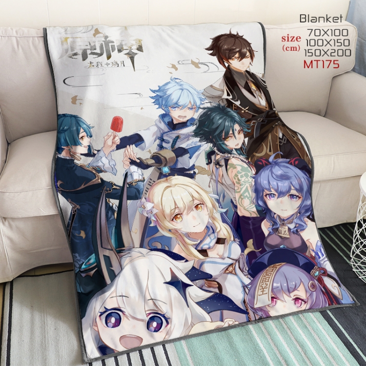Genshin Impact Anime double-sided printing super large lambskin blanket can be customized by single style 150X200CM MT17