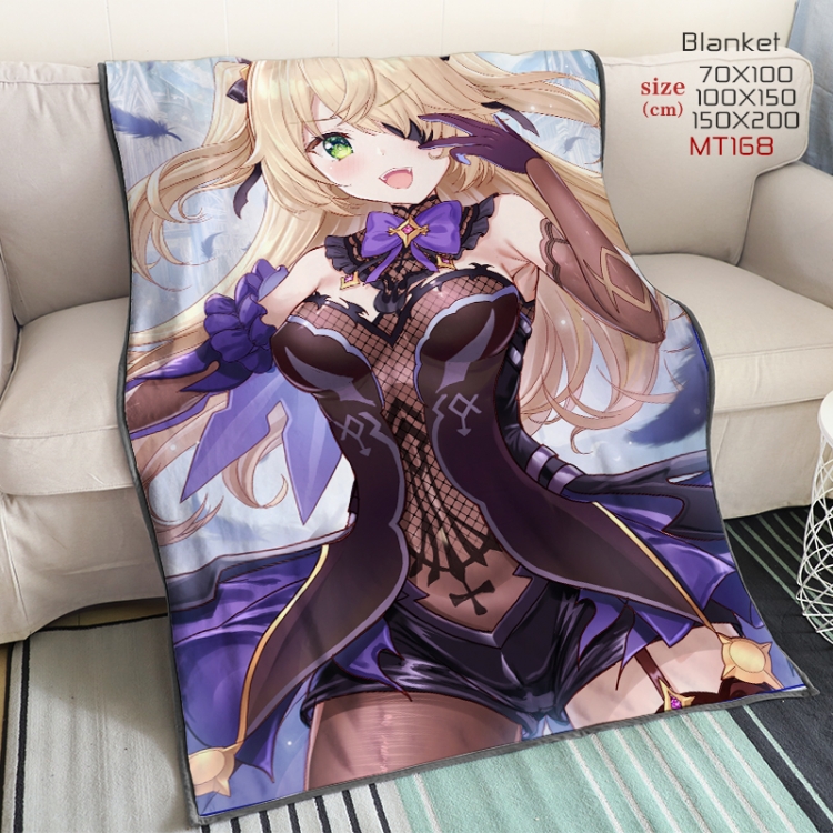 Genshin Impact Anime double-sided printing super large lambskin blanket can be customized by single style 150X200CM MT16