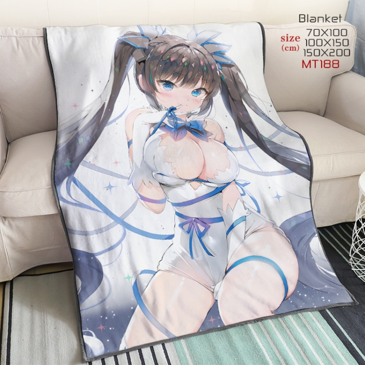 Is it wrong to try to Pick Up Girls in a Dungeon Anime double-sided printing super large lambskin blanket can be customi