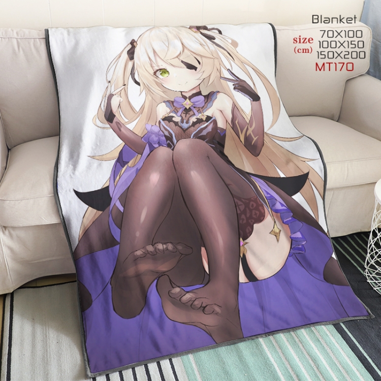 Genshin Impact Anime double-sided printing super large lambskin blanket can be customized by single style 150X200CM MT17