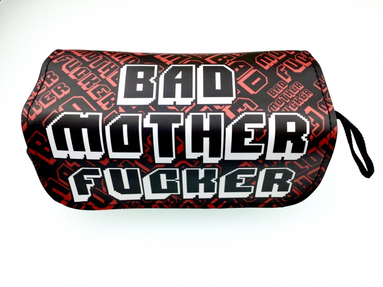 DMF Double zipper PU pencil Bag 20X10X7.5M 140G