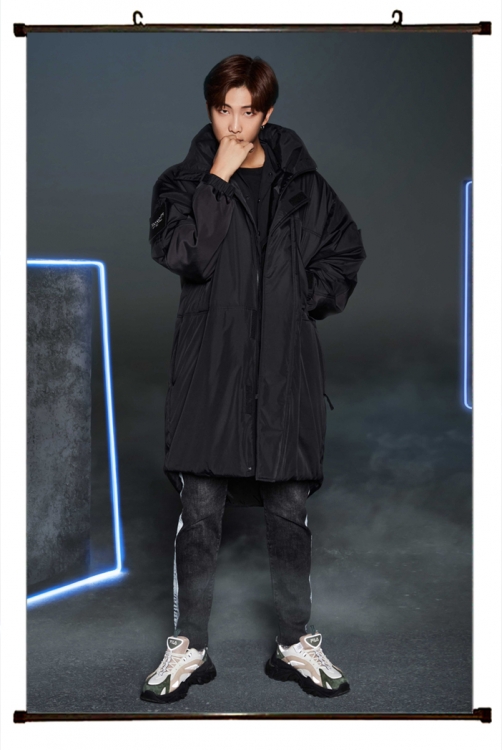 BTS black  Plastic rod Cloth painting Wall Scroll 60X90CM BS1191