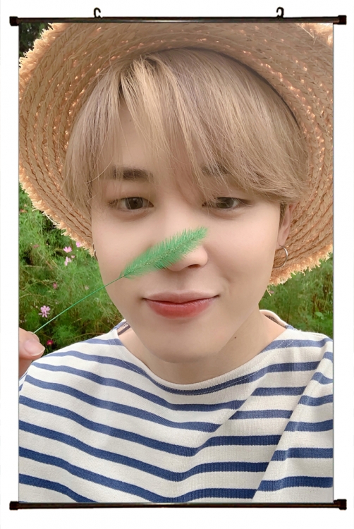 BTS black  Plastic rod Cloth painting Wall Scroll 60X90CM BS1141