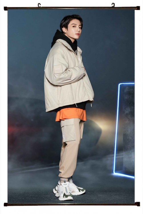 BTS black  Plastic rod Cloth painting Wall Scroll 60X90CM BS1173