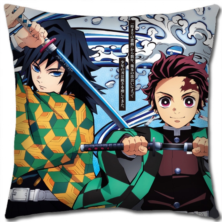 Demon Slayer Kimets Anime square full-color pillow cushion 45X45CM NO FILLING G4319