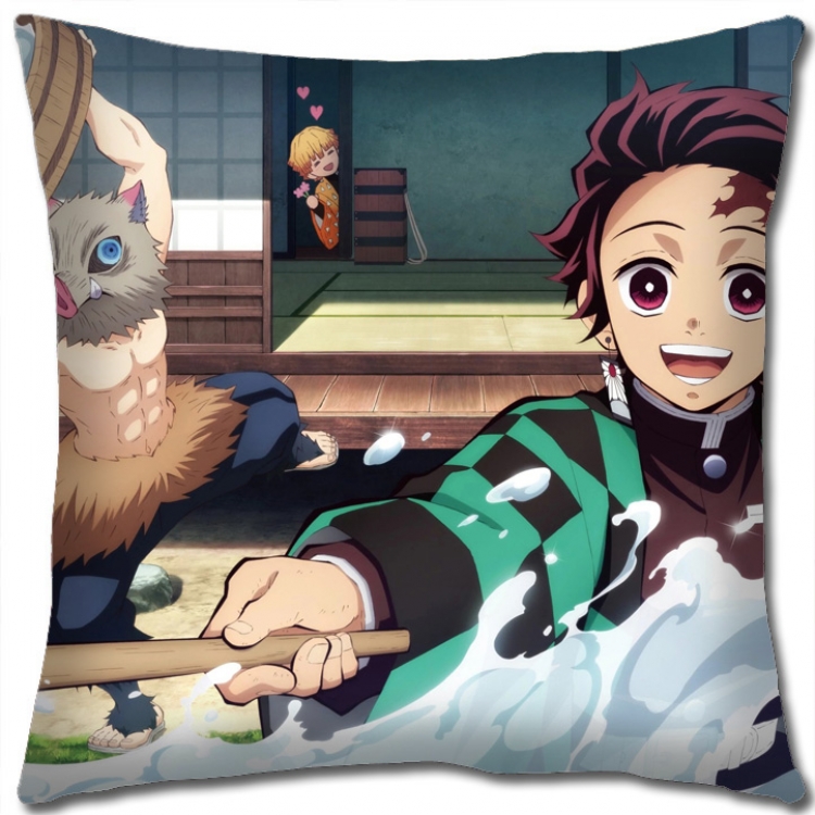Demon Slayer Kimets Anime square full-color pillow cushion 45X45CM NO FILLING G4303