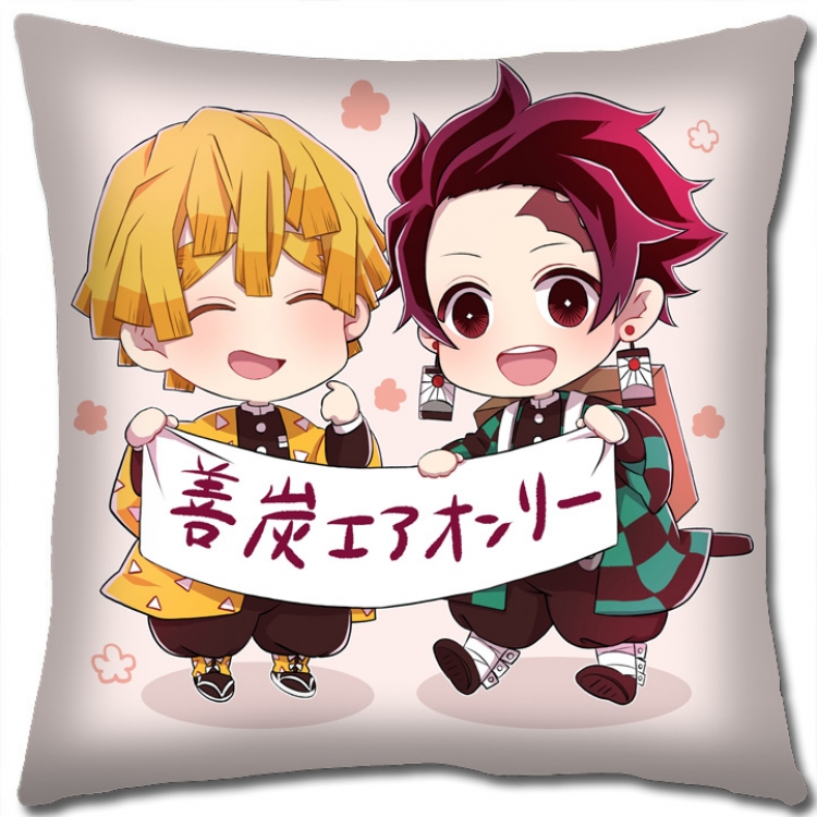 Demon Slayer Kimets Anime square full-color pillow cushion 45X45CM NO FILLING G4315