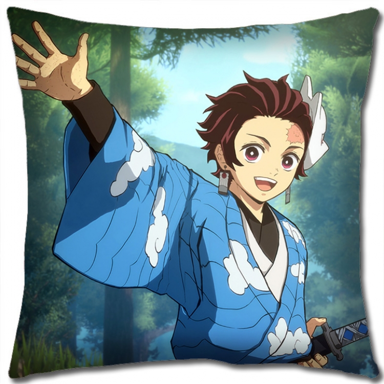 Demon Slayer Kimets Anime square full-color pillow cushion 45X45CM NO FILLING G4356
