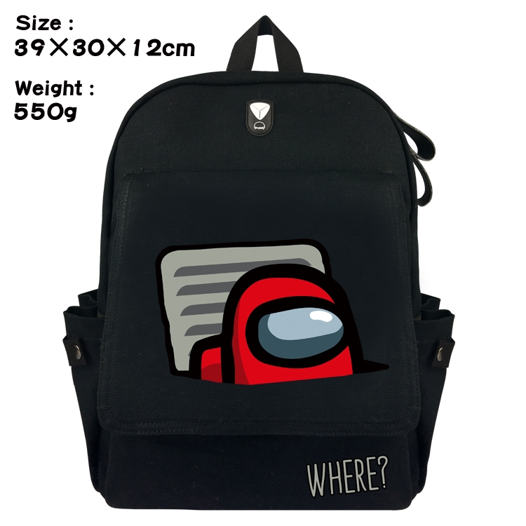 Among Us Canvas Flip cover backpack Bag 39X30X12CM Style 2