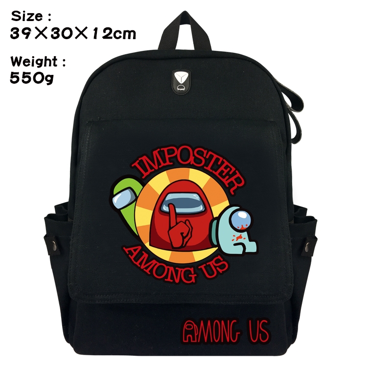Among Us Canvas Flip cover backpack Bag 39X30X12CM Style 1