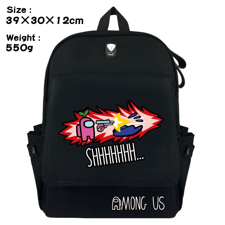 Among Us Canvas Flip cover backpack Bag 39X30X12CM Style 6