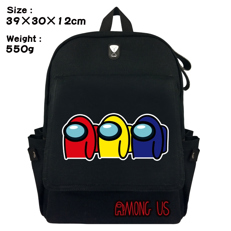 Among Us Canvas Flip cover backpack Bag 39X30X12CM Style 3