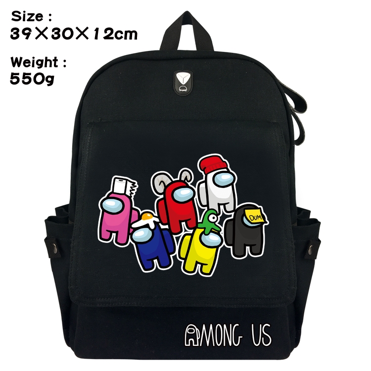 Among Us Canvas Flip cover backpack Bag 39X30X12CM Style 11