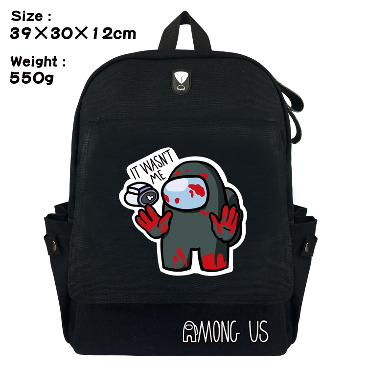 Among Us Canvas Flip cover backpack Bag 39X30X12CM Style 9