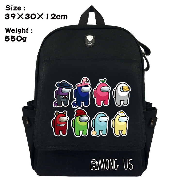 Among Us Canvas Flip cover backpack Bag 39X30X12CM Style 10
