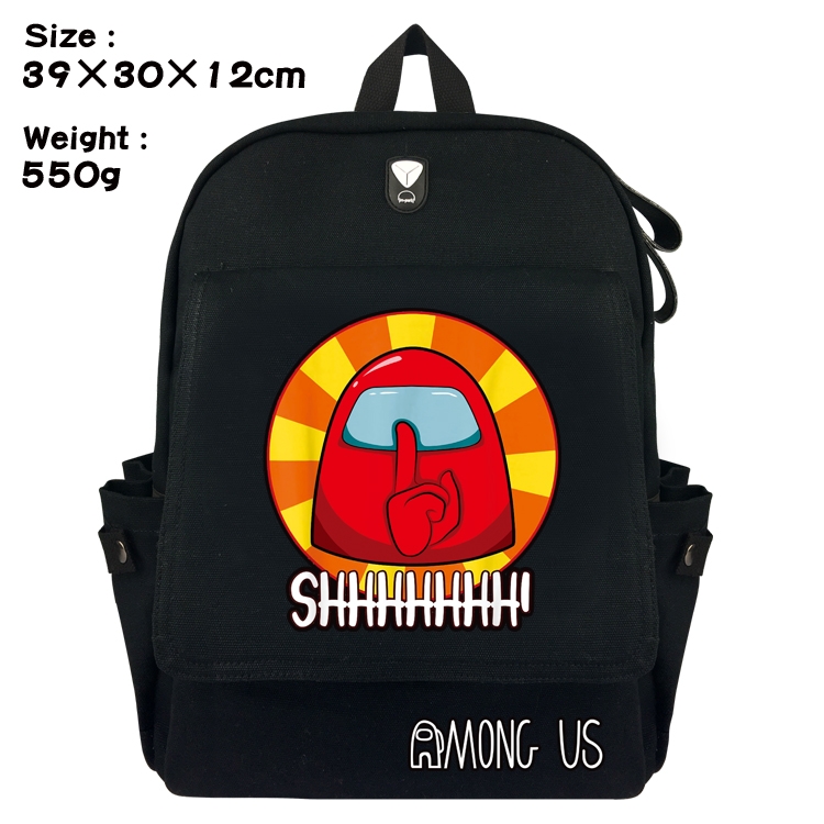Among Us Canvas Flip cover backpack Bag 39X30X12CM Style 5