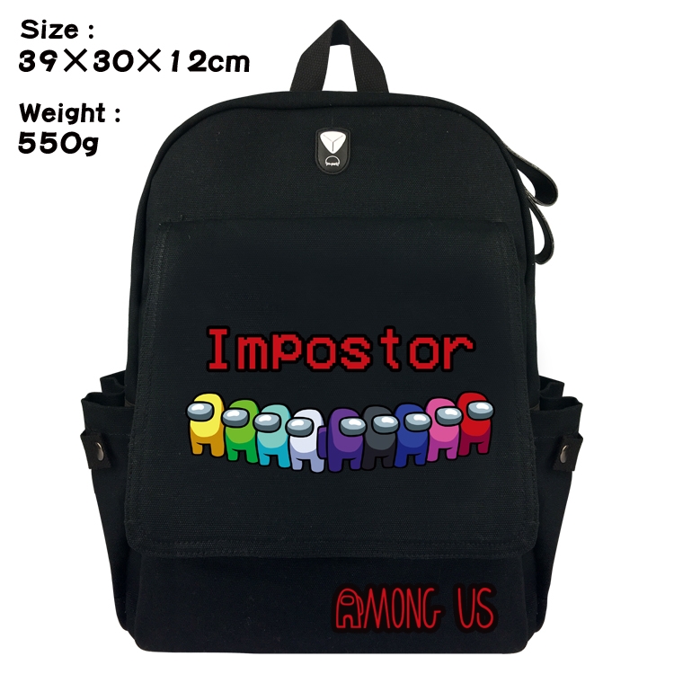 Among Us Canvas Flip cover backpack Bag 39X30X12CM Style 4