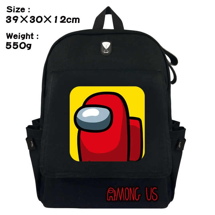 Among Us Canvas Flip cover backpack Bag 39X30X12CM Style 8