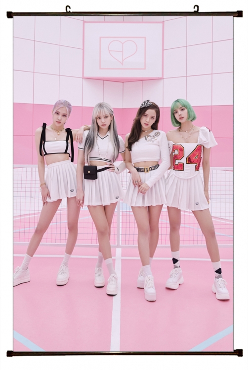 BLACKPINK black Plastic rod Cloth painting Wall Scroll 60X90CM BP359