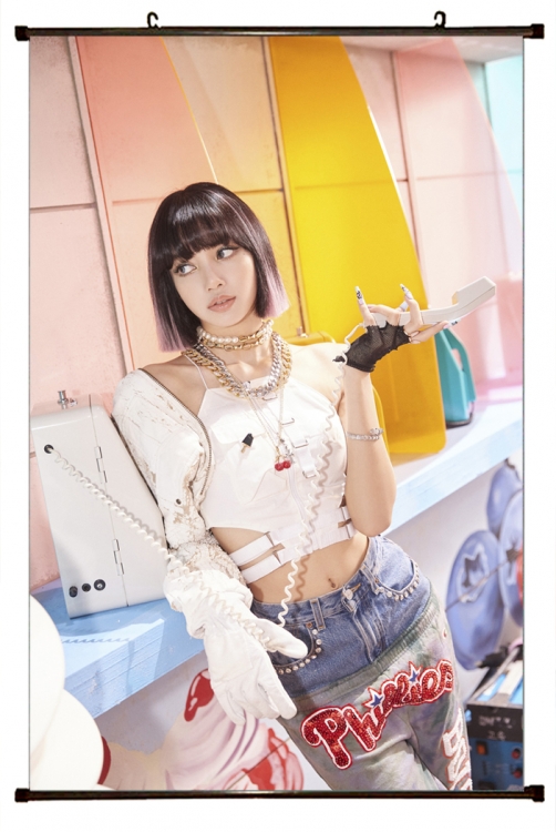 BLACKPINK black Plastic rod Cloth painting Wall Scroll 60X90CM BP362