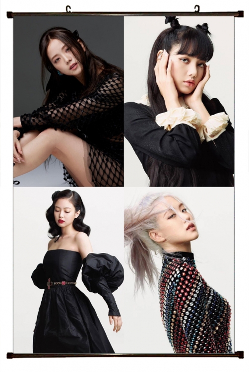 BLACKPINK black Plastic rod Cloth painting Wall Scroll 60X90CM BP324A