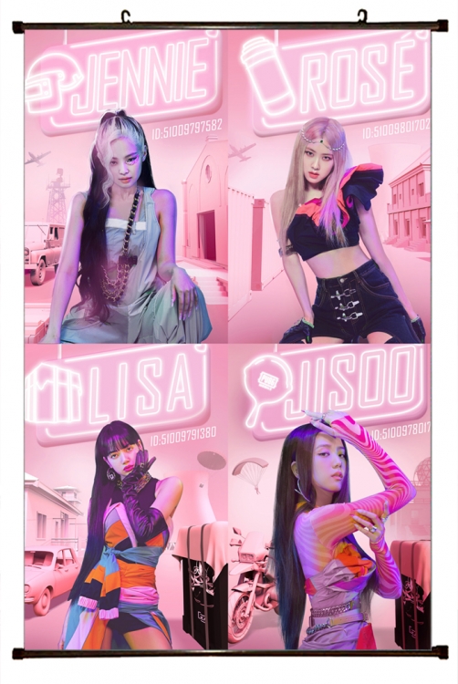 BLACKPINK black Plastic rod Cloth painting Wall Scroll 60X90CM BP314A