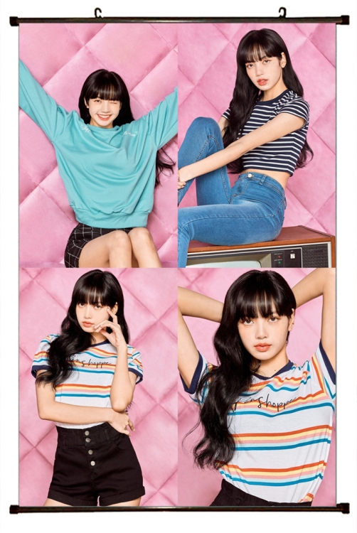 BLACKPINK black Plastic rod Cloth painting Wall Scroll 60X90CM BP337A