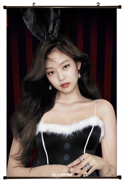 BLACKPINK black Plastic rod Cloth painting Wall Scroll 60X90CM BP365