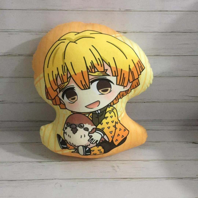 Demon Slayer Kimets Agatsuma Zenitsu Anime Color bottom pillow plush cushion