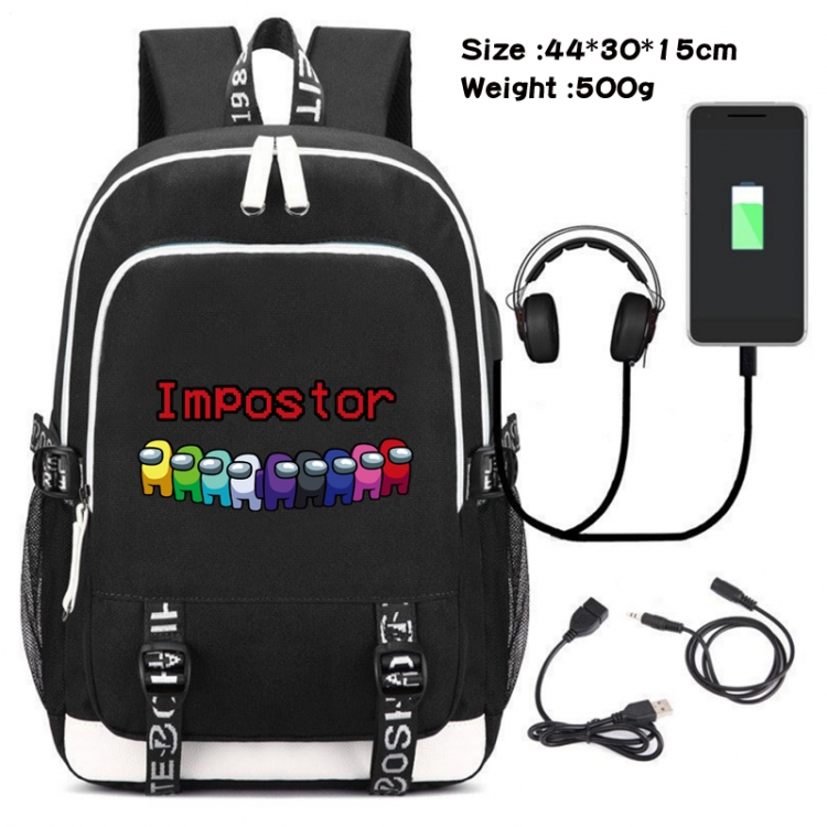Among Us Game Canvas Backpack Waterproof School Bag 44X30X15CM 500G Style 4