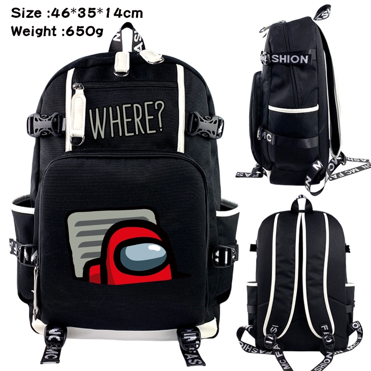 Among us Data USB Backpack Cartoon Print Student Backpack 46X35X14CM 650G Style 2-2