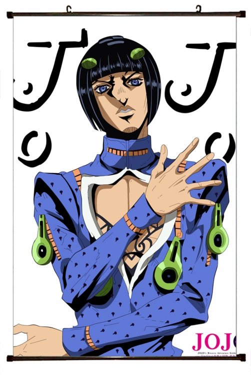 JoJos Bizarre Adventure Anime black Plastic rod Cloth painting Wall Scroll 60X90CM J1126