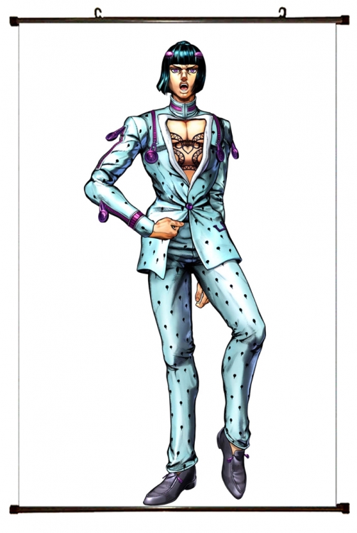 JoJos Bizarre Adventure Anime black Plastic rod Cloth painting Wall Scroll 60X90CM J1118