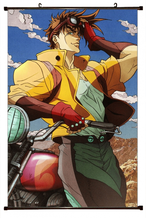 JoJos Bizarre Adventure Anime black Plastic rod Cloth painting Wall Scroll 60X90CM J165