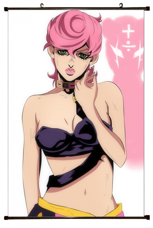 JoJos Bizarre Adventure Anime black Plastic rod Cloth painting Wall Scroll 60X90CM J1127